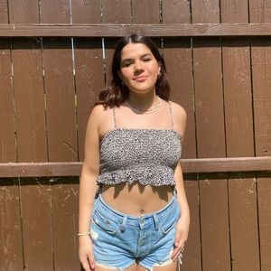 American Eagle leopard print crop tank